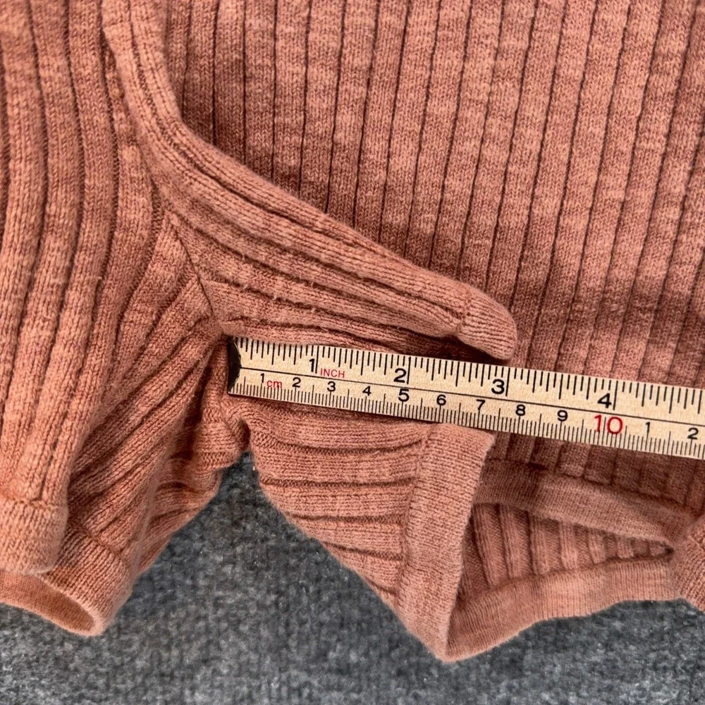 Free People FP Beach Knit Shorts Womens Medium Coral Ribbed High Waist Casual